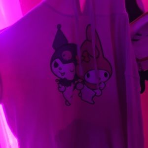 light pink sanrio kuromi my melody sweater